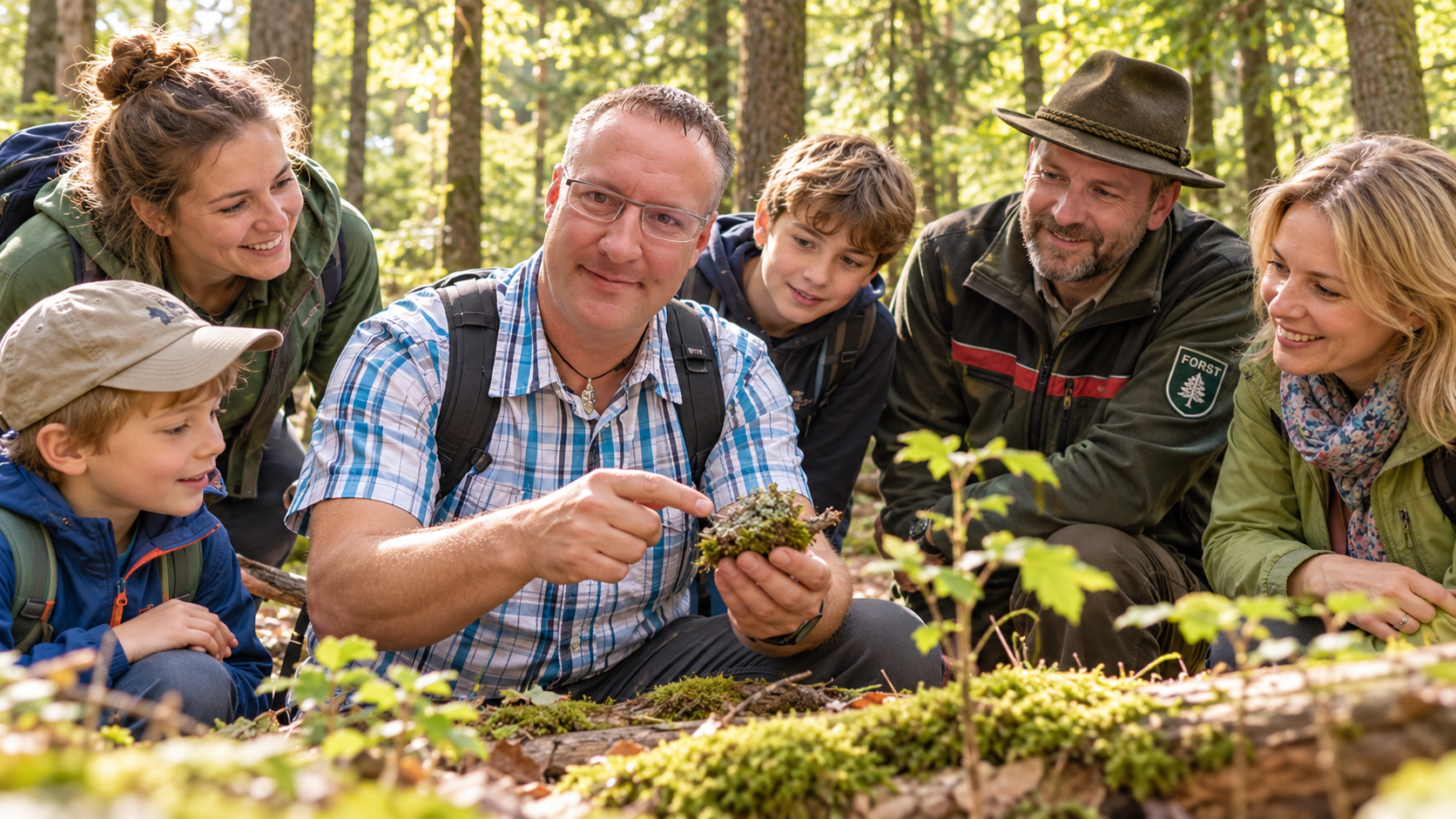 Gemeinsame Entdeckung im Wald